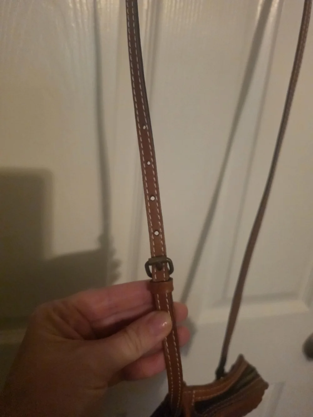 Patricia Nash Brown Floral Leather Crossbody Pouch